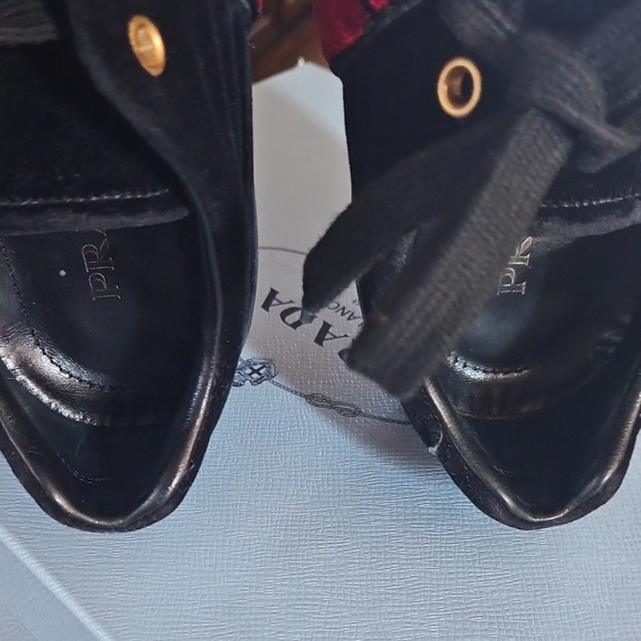 Prada Women's Black and Red Sneakers - Picture 9 of 16